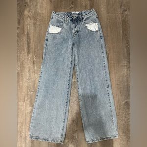 Wide leg light wash jeans
